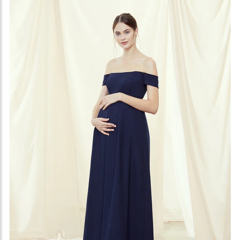 Amsale Autumn Maternity Dress in New Ice
